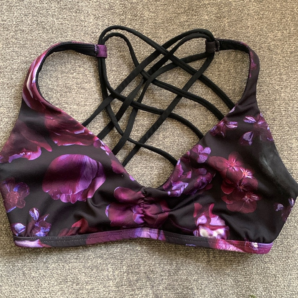 Popflex dark bloom sports bra